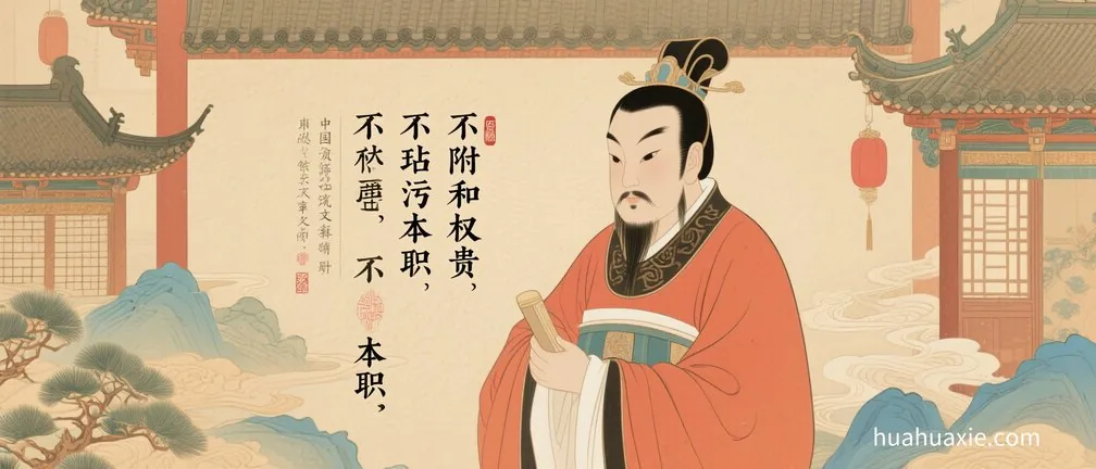 不附和权贵、不玷污本职
