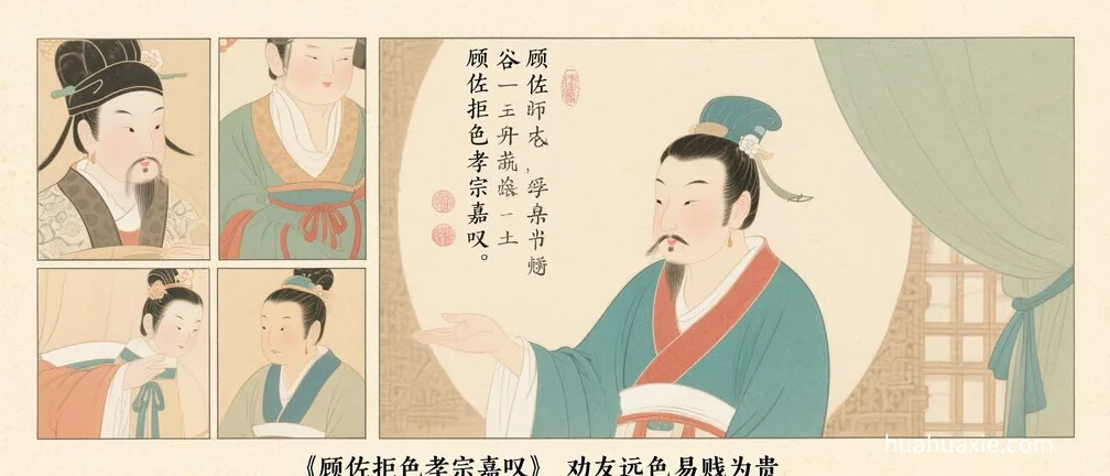 顾佐拒色孝宗嘉叹　劝友远色易贱为贵