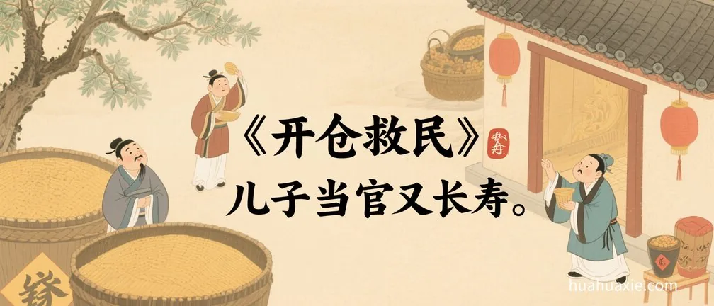 开仓救民　儿子当官又长寿