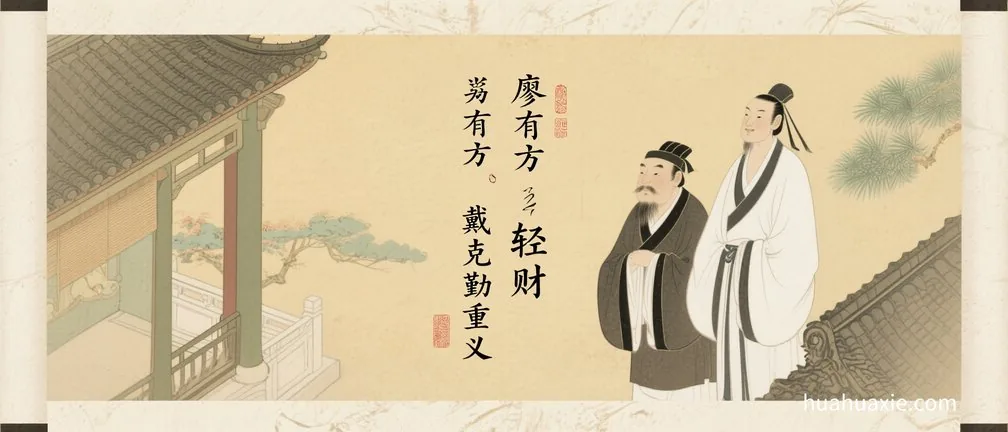 廖有方轻财  戴克勤重义
