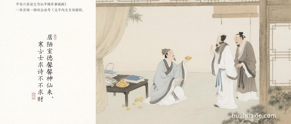 陋室德馨神仙来，寒士求诗不求财
