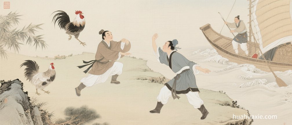 【神传文化】闻鸡起舞、中流击楫（图）
