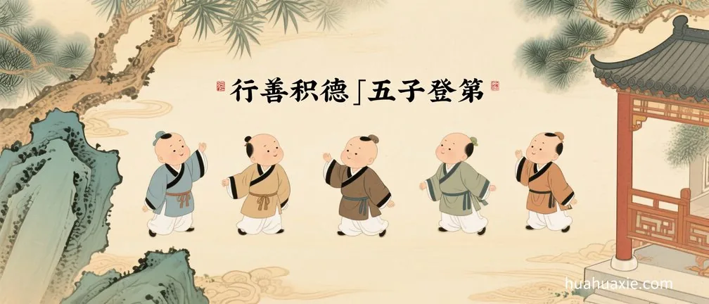 行善积德　五子登第